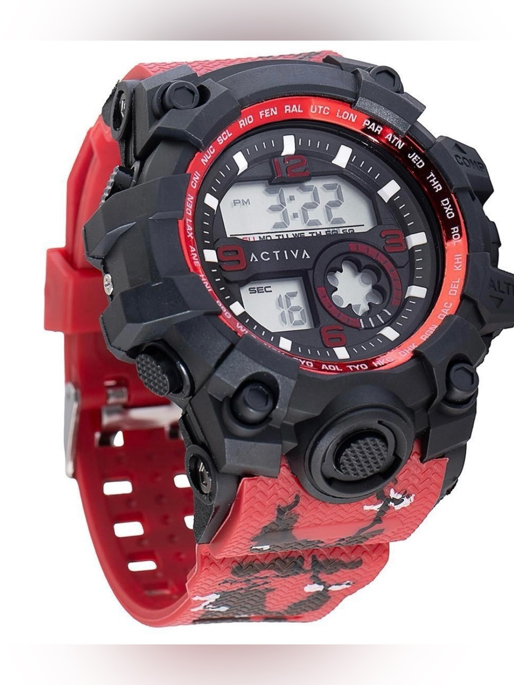 Invicta Red and Black Rugged Digital Sports Watch